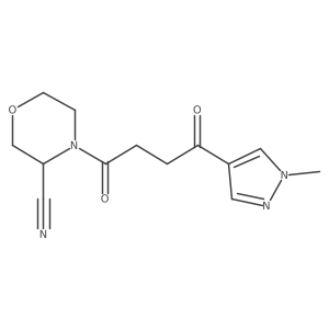 4-[4-(1-methyl-1H-pyrazol-4-yl)-4-oxobutanoyl]morpholine-3-carbonitrile Structure