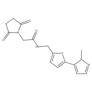 2-(2,5-dioxopyrrolidin-1-yl)-N-{[5-(1-methyl-1H-pyrazol-5-yl)furan-2-yl]methyl}acetamide结构式