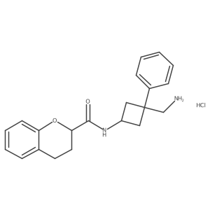 N-[3-(Aminomethyl)-3-phenylcyclobutyl]-3,4-dihydro-2H-chromene-2-carboxamide;hydrochloride Structure