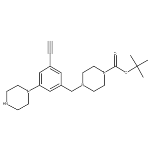 Tert-butyl 4-{[3-ethynyl-5-(piperazin-1-yl)phenyl]methyl}piperazine-1-carboxylate结构式