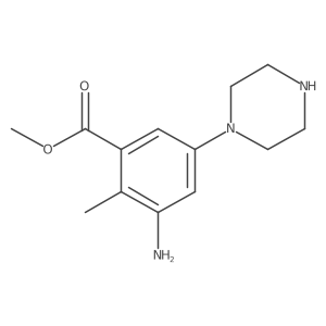 Methyl 3-amino-2-methyl-5-(piperazin-1-yl)benzoate结构式