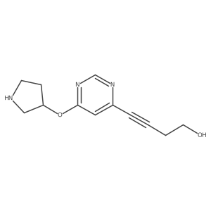 4-[6-(Pyrrolidin-3-yloxy)pyrimidin-4-yl]but-3-yn-1-ol结构式