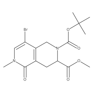 O2-tert-butyl O3-methyl 8-bromo-6-methyl-5-oxo-3,4-dihydro-1H-2,6-naphthyridine-2,3-dicarboxylate结构式