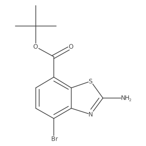Tert-butyl 2-amino-4-bromo-1,3-benzothiazole-7-carboxylate结构式