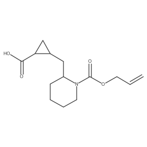 rac-(1R,2S)-2-({1-[(prop-2-en-1-yloxy)carbonyl]piperidin-2-yl}methyl)cyclopropane-1-carboxylic acid Structure