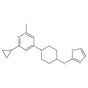 2-Cyclopropyl-4-methyl-6-[4-(1,3-thiazol-2-yloxy)piperidin-1-yl]pyrimidine Structure