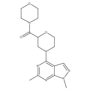 4-{1,6-dimethyl-1H-pyrazolo[3,4-d]pyrimidin-4-yl}-2-(morpholine-4-carbonyl)morpholine Structure