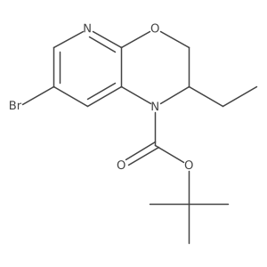 tert-Butyl (S)-7-bromo-2-ethyl-2,3-dihydro-1H-pyrido[2,3-b][1,4]oxazine-1-carboxylate结构式
