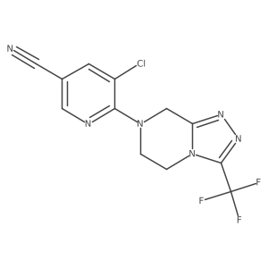 5-chloro-6-[3-(trifluoromethyl)-5H,6H,7H,8H-[1,2,4]triazolo[4,3-a]pyrazin-7-yl]pyridine-3-carbonitrile Structure