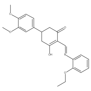 5-(3,4-Dimethoxyphenyl)-2-{[(2-ethoxyphenyl)amino]methylidene}cyclohexane-1,3-dione Structure