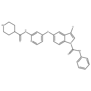 N1-phenyl-3-chloro-5-[(2-([(4-piperidyl)carbonyl]amino}-4-pyridyl)oxy]-1H-1-indolecarboxamide Structure