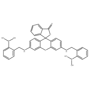 ((((3-Oxo-3H-spiro[isobenzofuran-1,9'-xanthene]-3',6'-diyl)bis(azanediyl))bis(methylene))bis(2,1-phenylene))diboronic acid Structure