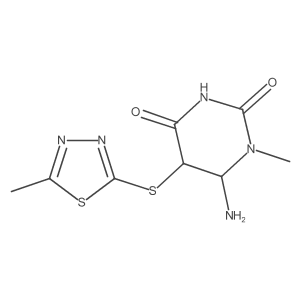 6-Amino-1-methyl-5-[(5-methyl-1,3,4-thiadiazol-2-yl)sulfanyl]-1,3-diazinane-2,4-dione结构式