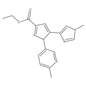 ethyl 5-(1-methyl-1H-imidazol-4-yl)-1-(6-methyl-3-pyridyl)-1H-pyrazole-3-carboxylate结构式