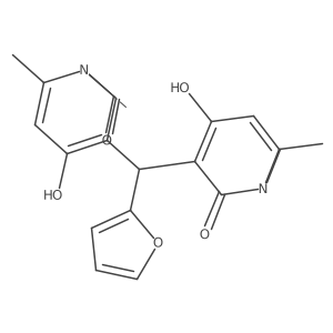 3,3'-(furan-2-ylmethylene)bis(4-hydroxy-1,6-dimethylpyridin-2(1H)-one) Structure