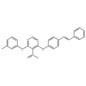 4,6-Pyrimidinediamine, N4-(6-methyl-2-pyridinyl)-5-nitro-N6-[4-(2-phenyldiazenyl)phenyl]- Structure