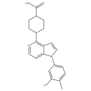 1-[1-(3-chloro-4-methylphenyl)-1H-pyrazolo[3,4-d]pyrimidin-4-yl]piperidine-4-carboxamide Structure
