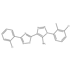 1-(3-chloro-2-methylphenyl)-4-[3-(2-chlorophenyl)-1,2,4-oxadiazol-5-yl]-1H-1,2,3-triazol-5-amine结构式