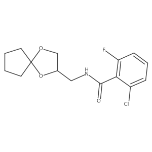 N-(1,4-dioxaspiro[4.4]nonan-2-ylmethyl)-2-chloro-6-fluorobenzamide Structure