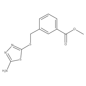 Methyl 3-(((5-amino-1,3,4-thiadiazol-2-yl)thio)methyl)benzoate结构式