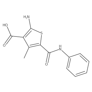 2-Amino-4-methyl-5-(phenylcarbamoyl)thiophene-3-carboxylic acid Structure