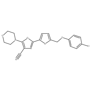2-{5-[(4-Chlorophenoxy)methyl]furan-2-yl}-5-(morpholin-4-yl)-1,3-oxazole-4-carbonitrile Structure