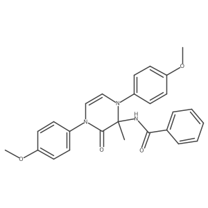 N-[1,2,3,4-Tetrahydro-1,4-bis(4-methoxyphenyl)-2-methyl-3-oxo-2-pyrazinyl]benzamide Structure