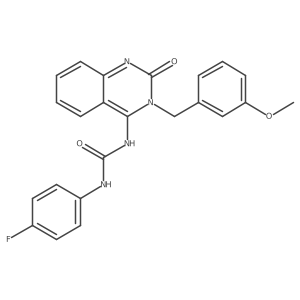 (E)-1-(4-fluorophenyl)-3-(3-(3-methoxybenzyl)-2-oxo-2,3-dihydroquinazolin-4(1H)-ylidene)urea结构式