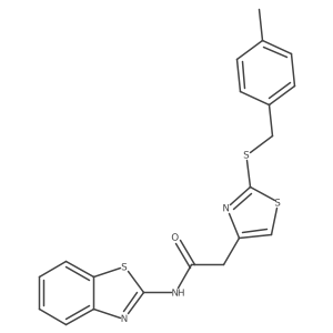 N-(benzo[d]thiazol-2-yl)-2-(2-((4-methylbenzyl)thio)thiazol-4-yl)acetamide结构式