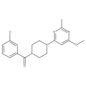 (3-Chlorophenyl)(4-(6-methoxy-2-methylpyrimidin-4-yl)piperazin-1-yl)methanone结构式