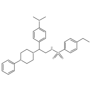 N-(2-(4-(dimethylamino)phenyl)-2-(4-phenylpiperazin-1-yl)ethyl)-4-ethylbenzenesulfonamide结构式