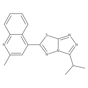 2-Methyl-4-[3-(propan-2-yl)[1,2,4]triazolo[3,4-b][1,3,4]thiadiazol-6-yl]quinoline结构式