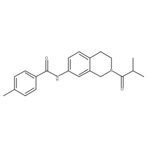 N-(2-isobutyryl-1,2,3,4-tetrahydroisoquinolin-7-yl)-4-methylbenzamide结构式