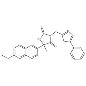 5-(6-Methoxy-2-naphthalenyl)-5-methyl-3-[(5-phenyl-2-oxazolyl)methyl]-2,4-imidazolidinedione Structure