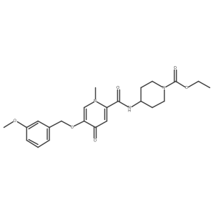 Ethyl 4-(5-((3-methoxybenzyl)oxy)-1-methyl-4-oxo-1,4-dihydropyridine-2-carboxamido)piperidine-1-carboxylate结构式