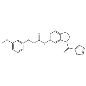 N-(1-(furan-2-carbonyl)indolin-6-yl)-2-(3-methoxyphenoxy)acetamide结构式