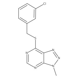 7-((3-chlorobenzyl)thio)-3-methyl-3H-[1,2,3]triazolo[4,5-d]pyrimidine结构式
