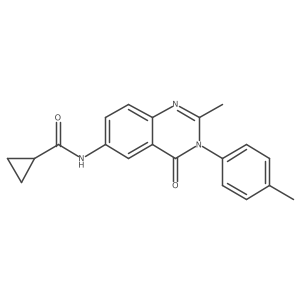 Cc1ccc(-n2c(C)nc3ccc(NC(=O)C4CC4)cc3c2=O)cc1结构式