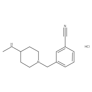 3-((4-(Methylamino)piperidin-1-yl)methyl)benzonitrile hydrochloride结构式