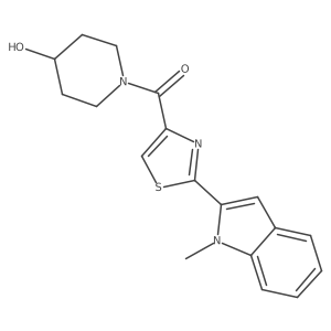 1-[2-(1-methyl-1H-indol-2-yl)-1,3-thiazole-4-carbonyl]piperidin-4-ol结构式
