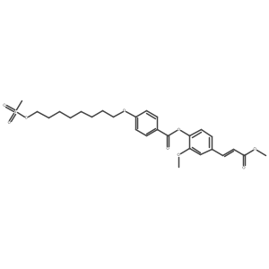 2-Methoxy-4-(3-methoxy-3-oxo-1-propen-1-yl)phenyl 4-[[8-[(methylsulfonyl)oxy]octyl]oxy]benzoate Structure