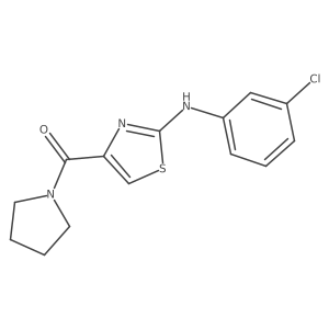 (2-((3-Chlorophenyl)amino)thiazol-4-yl)(pyrrolidin-1-yl)methanone结构式