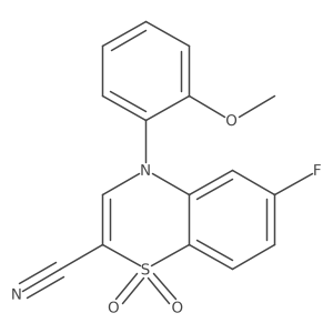 6-fluoro-4-(2-methoxyphenyl)-4H-1,4-benzothiazine-2-carbonitrile 1,1-dioxide结构式
