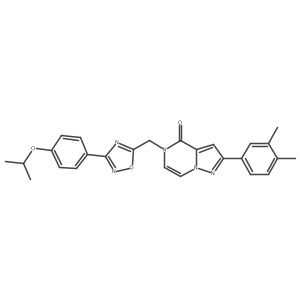 2-(3,4-dimethylphenyl)-5-((3-(4-isopropoxyphenyl)-1,2,4-oxadiazol-5-yl)methyl)pyrazolo[1,5-a]pyrazin-4(5H)-one结构式