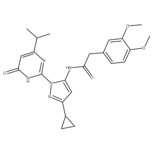 N-(3-cyclopropyl-1-(4-isopropyl-6-oxo-1,6-dihydropyrimidin-2-yl)-1H-pyrazol-5-yl)-2-(3,4-dimethoxyphenyl)acetamide Structure