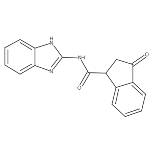 N-(1H-benzo[d]imidazol-2-yl)-3-oxo-2,3-dihydro-1H-indene-1-carboxamide结构式