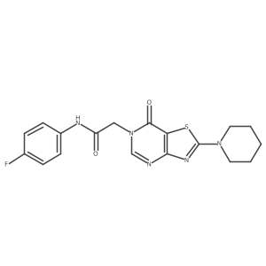 N-(4-fluorophenyl)-2-[7-oxo-2-(piperidin-1-yl)-6H,7H-[1,3]thiazolo[4,5-d]pyrimidin-6-yl]acetamide结构式