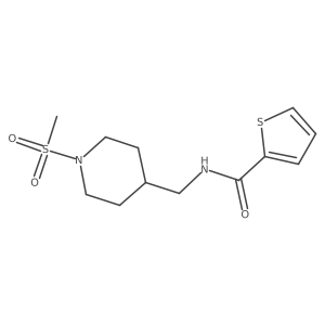 N-[(1-methanesulfonylpiperidin-4-yl)methyl]thiophene-2-carboxamide结构式