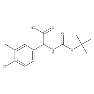 2-((tert-Butoxycarbonyl)amino)-2-(4-chloro-3-methylphenyl)acetic acid Structure