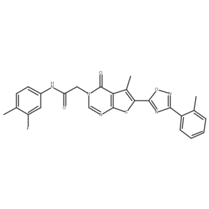 N-(3-fluoro-4-methylphenyl)-2-[5-methyl-6-[3-(2-methylphenyl)-1,2,4-oxadiazol-5-yl]-4-oxothieno[2,3-d]pyrimidin-3(4H)-yl]acetamide Structure
